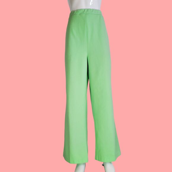 Vintage 70's Cricket Lane Mint Green Flare Trousers - Picture 1 of 9